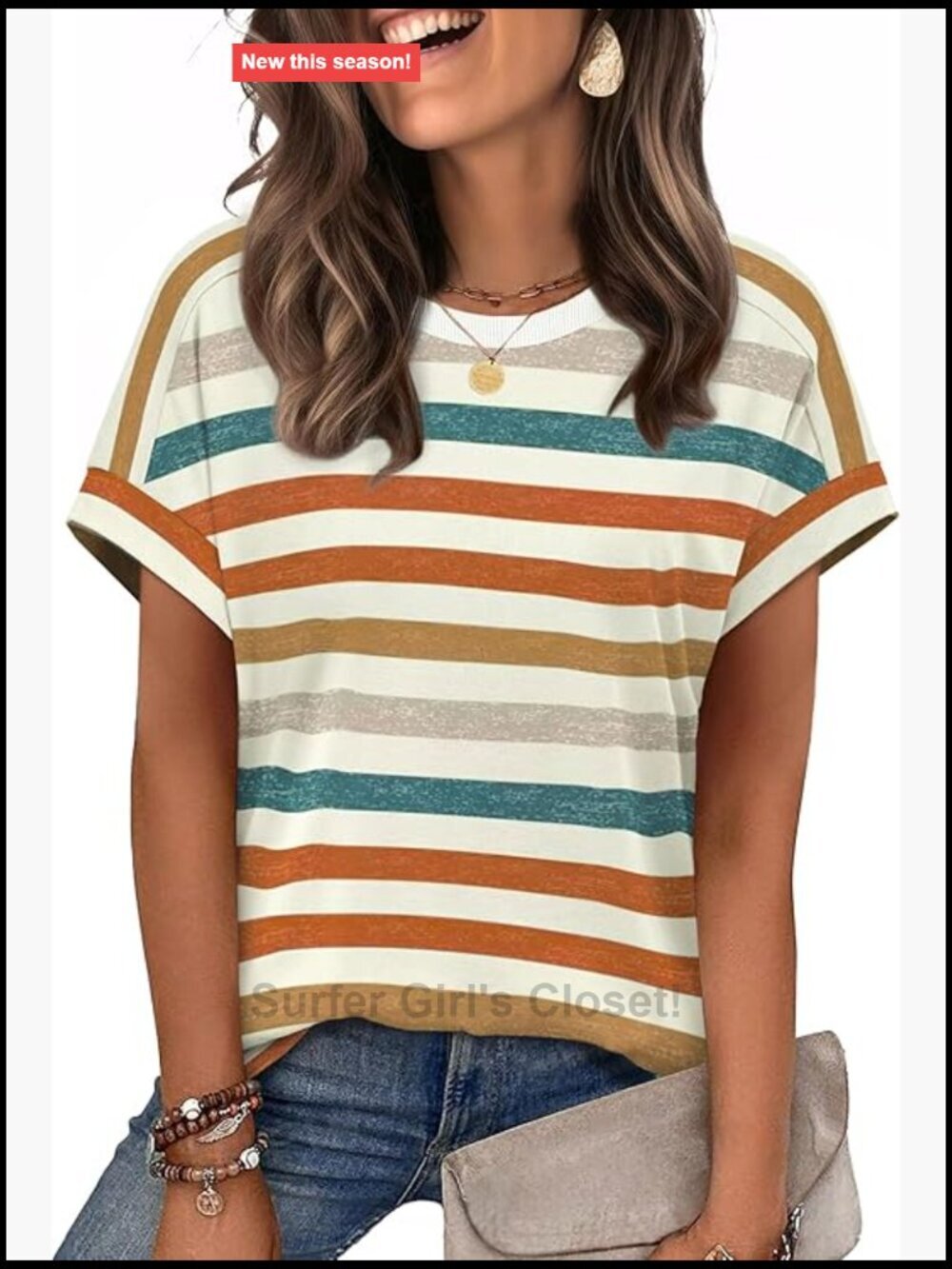 Women's Short Sleeve Crew Neck T-Shirt Summer Lightweight Tops